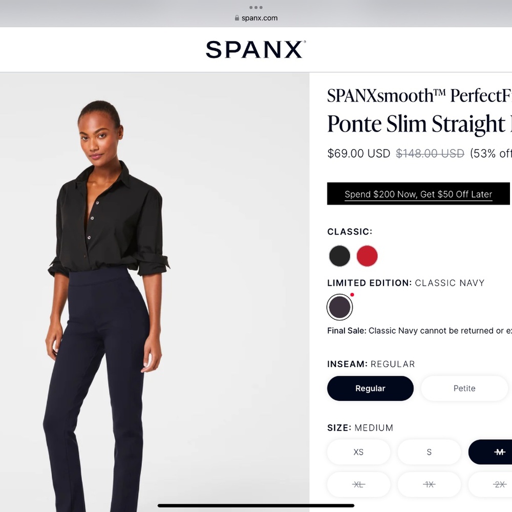 Ponte Slim Straight Pant